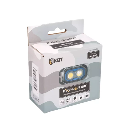 Фонарик налобный светодиодный со встроенным аккумулятором КВТ HL-6597 (88900) купить в Нефтеюганске