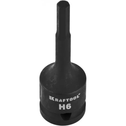 Торцовая головка KRAFTOOL &quot;INDUSTRIE QUALITAT&quot; ударная (1/2&quot;), HEX, Cr-Mo, фосфатированная, H6 27950-06_z01 купить в Нефтеюганске