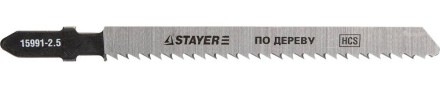 Полотна STAYER &quot;PROFI&quot;, T101BR, для эл/лобзика, HCS, по дереву, фанере, ламинату, обратн. рез, EU-хвост., шаг 2,5мм, 75мм, 2шт 15991-2.5_z01 купить в Нефтеюганске