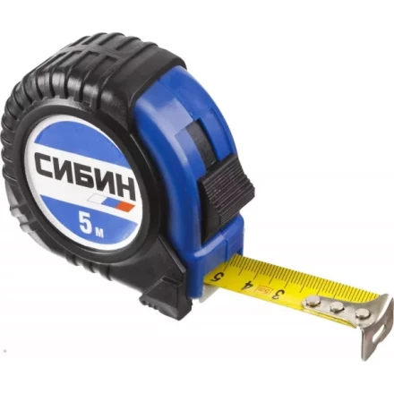 Рулетка СИБИН, обрезиненный пластиковый корпус, 5м/25мм 34019-05-25 купить в Нефтеюганске