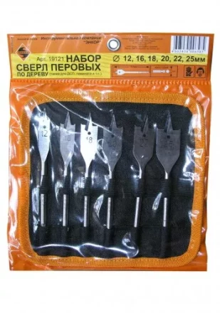 Набор сверл перовых  6 шт.12-25х152мм в сум1/1/40 19121 купить в Нефтеюганске