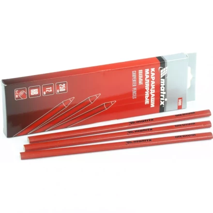 Карандаши малярные овальные универсальные 250мм коробка 12штук MATRIX 84808 купить в Нефтеюганске