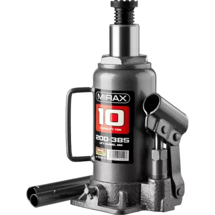 Домкрат гидравлический бутылочный, 10т, 200-385 мм, MIRAX 43260-10 43260-10 купить в Нефтеюганске