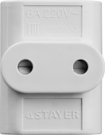 Разветвитель электрический MAXElectro, STAYER 55090-3, 3 гнезда, 6А/220В 55090-3 купить в Нефтеюганске