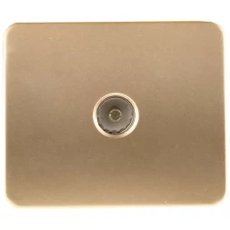 Розетка СВЕТОЗАР "ГАММА" телевизионная, без вставки и рамки, цвет золотой металлик SV-54115-GM