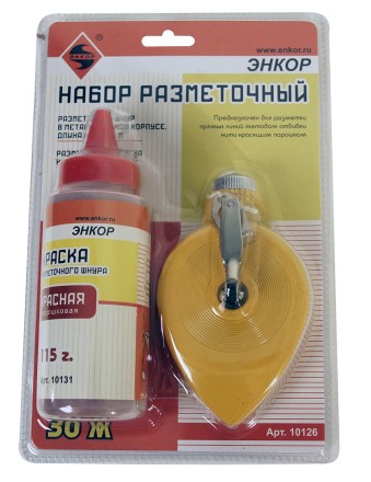 Набор разметочный металлический корпус 30 м краска красная Энкор 10126 купить в Нефтеюганске