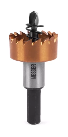 HSS-TiN коронка MESSER  26мм с центр. сверлом и толкающей пружиной для  лист. материала  до 2 мм ц/х купить в Нефтеюганске