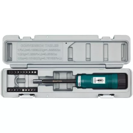 Отвертка динамометрическая KRAFTOOL со шкалой, регулируемая, 1-8 Нм, точность +/-6%, 20 бит, в боксе 64030 купить в Нефтеюганске