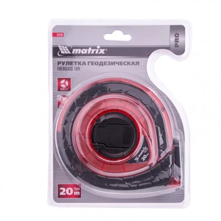 Рулетка геодезическая 20 м х 15 мм закрытый корпус фибергласовая лента двусторонняя шкала Pro Matrix 31270 купить в Нефтеюганске
