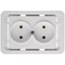 Розетка СВЕТОЗАР &quot;ГАММА&quot; двойная, цвет белый, 16А/~250В SV-54102-W купить в Нефтеюганске