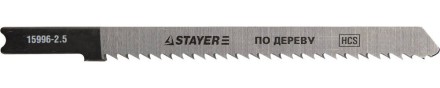 Полотна STAYER &quot;PROFI&quot;, U101BR, для эл/лобзика, HCS, по дереву, фанере, ламинату, обратн. рез, US-хвост., шаг 2,5мм, 75мм, 2шт 15996-2.5_z01 купить в Нефтеюганске