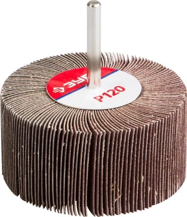 Круг шлифовальный ЗУБР &quot;МАСТЕР&quot; веерный лепестковый, на шпильке, тип КЛО, зерно-электрокорунд нормальный, P120, 40х80мм 36604-120 купить в Нефтеюганске