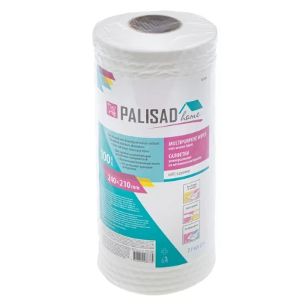 Салфетки универсальные из нетканого материала в рулоне Home Palisad 923385, 240 x 210 мм, 100 шт купить в Нефтеюганске
