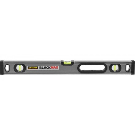 Уровень STAYER &quot;PROFESSIONAL&quot; &quot;BlackMax&quot; коробчатый усиленный с ручками, утолщенный особопроч профиль, 0,5мм/м, 3 ампулы, 60см 3475-060 купить в Нефтеюганске