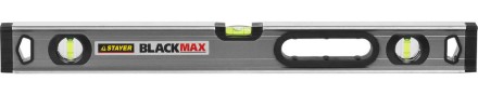 Уровень STAYER &quot;PROFESSIONAL&quot; &quot;BlackMax&quot; коробчатый усиленный с ручками, утолщенный особопроч профиль, 0,5мм/м, 3 ампулы, 60см 3475-060 купить в Нефтеюганске