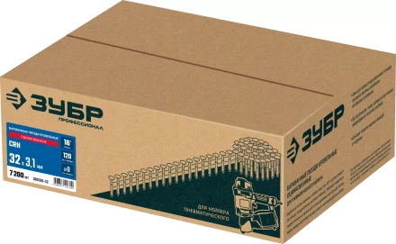 ЗУБР CRN 32 х 3.1 мм, барабанные гвозди кровельные оцинкованные, 7200 шт (305385-32) купить в Нефтеюганске