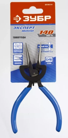 Тонкогубцы ЗУБР &quot;ПРОФЕССИОНАЛ&quot;, хромоникелевая сталь, обливные рукоятки, 140мм 22175-3-14 купить в Нефтеюганске