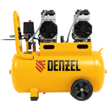 Компрессор безмасляный, малошумный Denzel DLS 1500/50, 1500 ВТ, 2x750, 50 л, 260 л/мин купить в Нефтеюганске