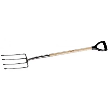 Вилы ЗУБР &quot;ЭКСПЕРТ&quot; садовые из нержавеющей стали, деревянный черенок из ясеня, пластиковая рукоятка, 290х180х1200мм 4-39445 купить в Нефтеюганске