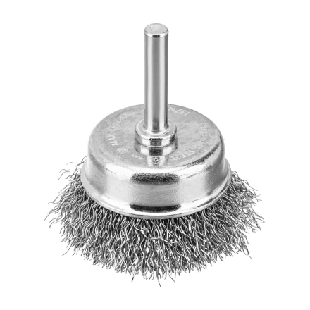 Набор щеток для дрели, 1 Плоская 50мм, 2 Чашки 25-50мм, шпилька, нерж. вит. проволока Denzel 74491 купить в Нефтеюганске