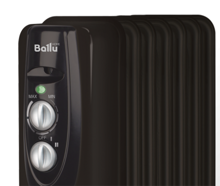 Маслянный радиатор обогреватель электрический BALLU Classic black BOH/CL-07BRN 1500 купить в Нефтеюганске