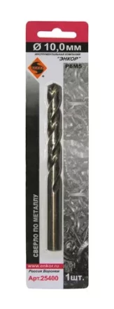 Сверло для металла Р6М5 Ф10,0 мм блистер Энкор 25400 купить в Нефтеюганске