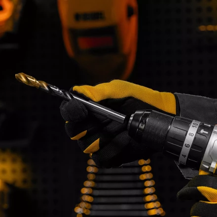 Сверло спиральное по металлу Denzel, 11 x 142мм, Р6М5, Golden Tip, многогранная заточка, 718286 купить в Нефтеюганске