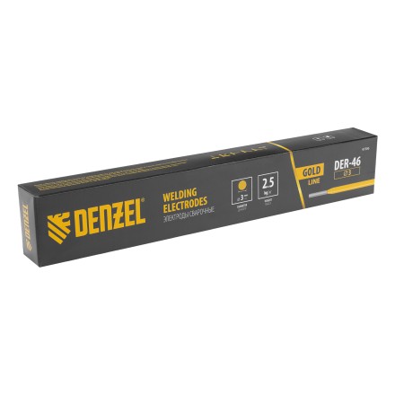 Электроды Denzel DER-46 Goldline, диам. 3 мм, 2,5 кг, рутил-целлюлозное покрытие 97506 купить в Нефтеюганске