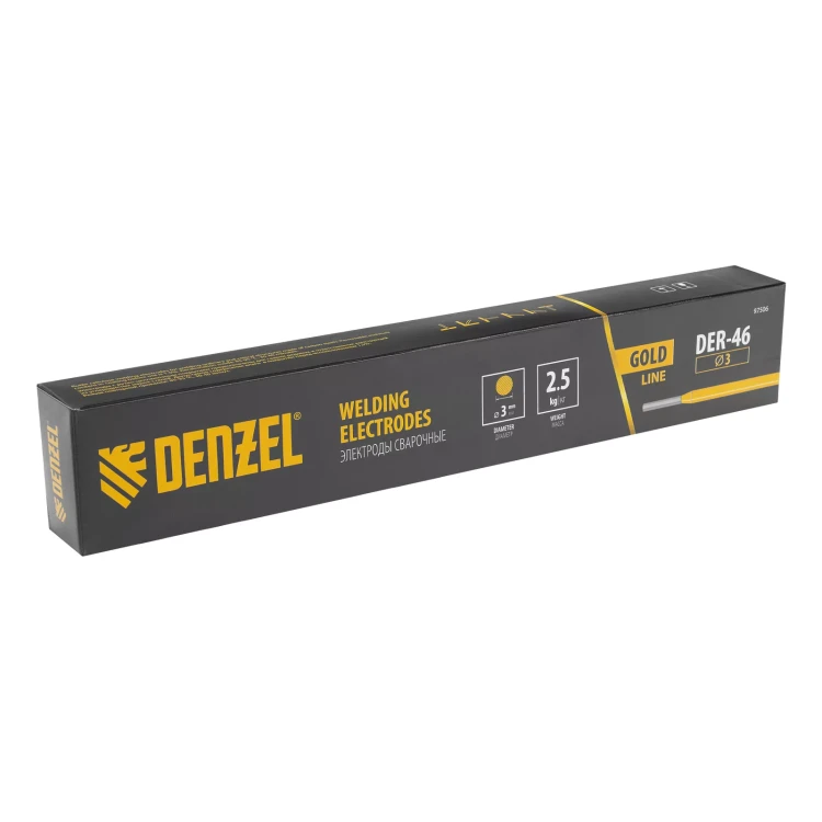 Электроды Denzel DER-46 Goldline, диам. 3 мм, 2,5 кг, рутил-целлюлозное покрытие 97506 купить в Нефтеюганске