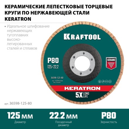 Круги лепестковые керамические торцевые 36598-125-80 купить в Нефтеюганске