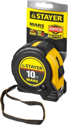 Рулетка STAYER &quot;PROFI&quot; &quot;MARS&quot;, обрезиненный корпус, утолщенное полотно, 10мх25мм 34131-10_z01 купить в Нефтеюганске