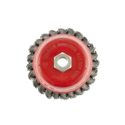 Щетка для УШМ 100 мм М14 "чашка" двухрядная крученая проволока 0,8 мм MTX 74687 купить в Нефтеюганске