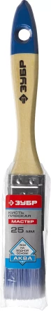 Кисть плоская  ЗУБР &quot;АКВА-МАСТЕР&quot;, искусственная щетина, деревянная ручка, 25мм 4-01007-025 купить в Нефтеюганске