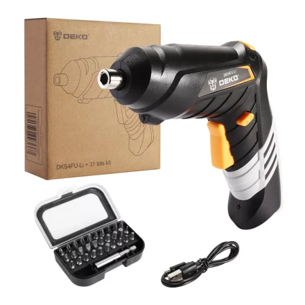 Отвертка аккумуляторная DEKO DKS4FU-Li + набор инструментов 31 предмет, 063-4151 купить в Нефтеюганске