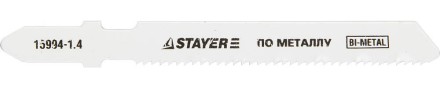 Полотна STAYER &quot;PROFI&quot;, T118AF, для эл/лобзика, Bi-Metall, по металлу (1,5-2мм), EU-хвост., шаг 1,4мм, 50мм, 2шт 15994-1.4_z01 купить в Нефтеюганске
