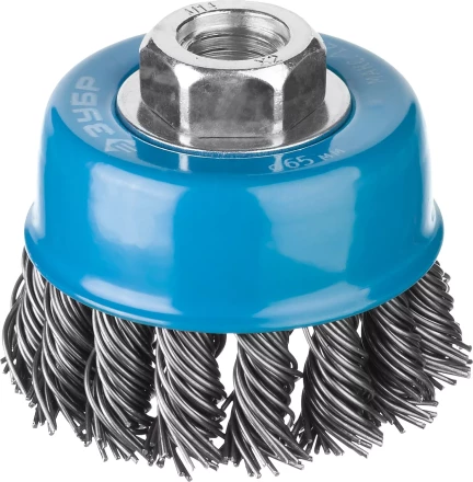 ЗУБР &quot;ПРОФЕССИОНАЛ&quot;. Щетка чашечная для УШМ, плетеные пучки стальной проволоки 0,8мм, 65ммхМ14 35277-065_z02 купить в Нефтеюганске