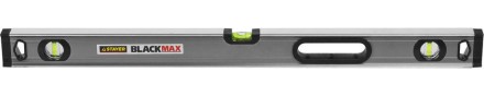 Уровень STAYER &quot;PROFESSIONAL&quot; &quot;BlackMax&quot; коробчатый усиленный с ручками, утолщенный особопроч профиль, 0,5мм/м, 3 ампулы, 80см 3475-080 купить в Нефтеюганске
