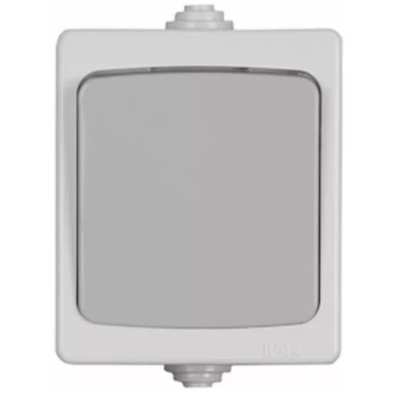 Выключатель СВЕТОЗАР &quot;АВРОРА&quot; проходной, одноклавишный, IP44, цвет серо-белый, 10А/~250В SV-54340-W купить в Нефтеюганске