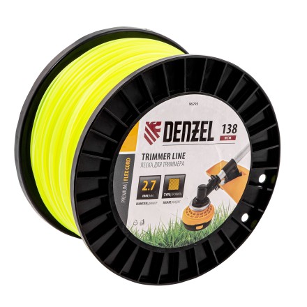 Леска для триммера квадрат Denzel, 2,7м х 138м, на DIN катушке FLEX CORD, 96293 купить в Нефтеюганске
