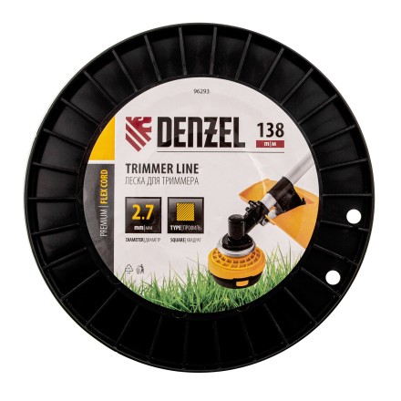 Леска для триммера квадрат Denzel, 2,7м х 138м, на DIN катушке FLEX CORD, 96293 купить в Нефтеюганске