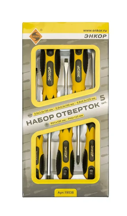 Набор отверток 5шт Энкор 19538 купить в Нефтеюганске