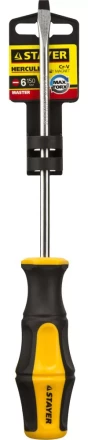 Отвертка STAYER &quot;MASTER&quot; &quot;HERCULES&quot;, Сr-V, противоскользящая рукоятка, SL6,0x150мм 25051-06-15_z02 купить в Нефтеюганске