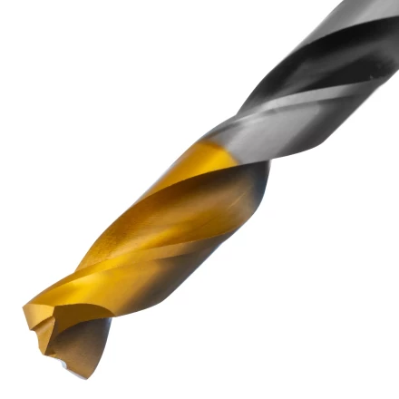 Сверло спиральное по металлу Denzel 12 x 151мм, Р6М5, Golden Tip, многогранная заточка, 718287 купить в Нефтеюганске