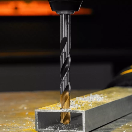 Сверло спиральное по металлу Denzel 12 x 151мм, Р6М5, Golden Tip, многогранная заточка, 718287 купить в Нефтеюганске