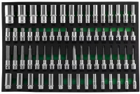Набор головок торцевых глубоких 3/8" 1/2"DR  насадки с вставками 1/2"DR 66предметов  EVAложемент Jonnesway  S04HD4366SV 49276