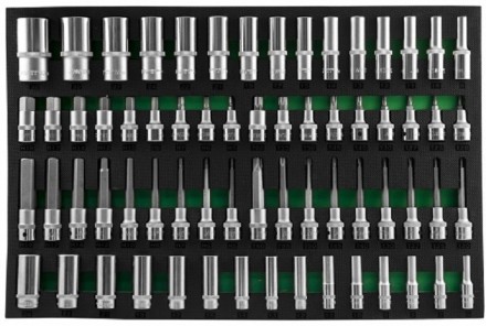 Набор головок торцевых глубоких 3/8&quot; 1/2&quot;DR  насадки с вставками 1/2&quot;DR 66предметов  EVAложемент Jonnesway  S04HD4366SV 49276 купить в Нефтеюганске