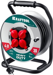 Силовые удлинители на стальной катушке  HEAVY DUTY 4.0, кабель КГ 3х2,5 кв мм 55086-30