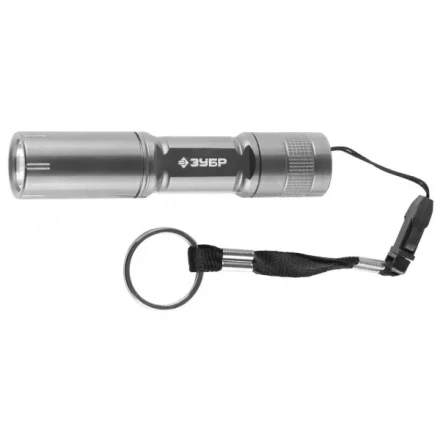 Фонарь ЗУБР &quot;МАСТЕР&quot; ручной, алюминиевый корпус, 1 сверхъяркий светодиод, 1АА, металлик 56220-S купить в Нефтеюганске