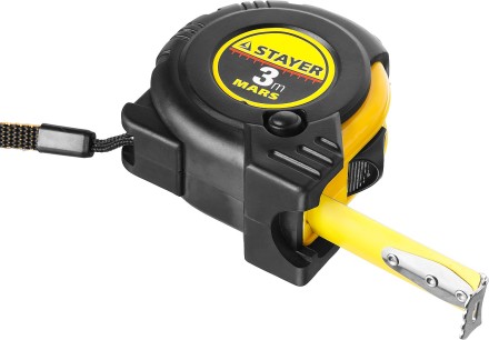 Рулетка STAYER &quot;PROFI&quot; &quot;MARS&quot;, обрезиненный корпус, утолщенное полотно, 3мх16мм 34131-03_z01 купить в Нефтеюганске