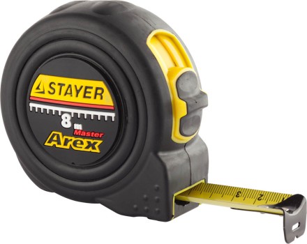 Рулетка STAYER &quot;PROFI&quot; &quot;AREX&quot;, двухкомпонентный противоударный корпус, упрочненное полотно, 8м/25мм 3410-08_z01 купить в Нефтеюганске